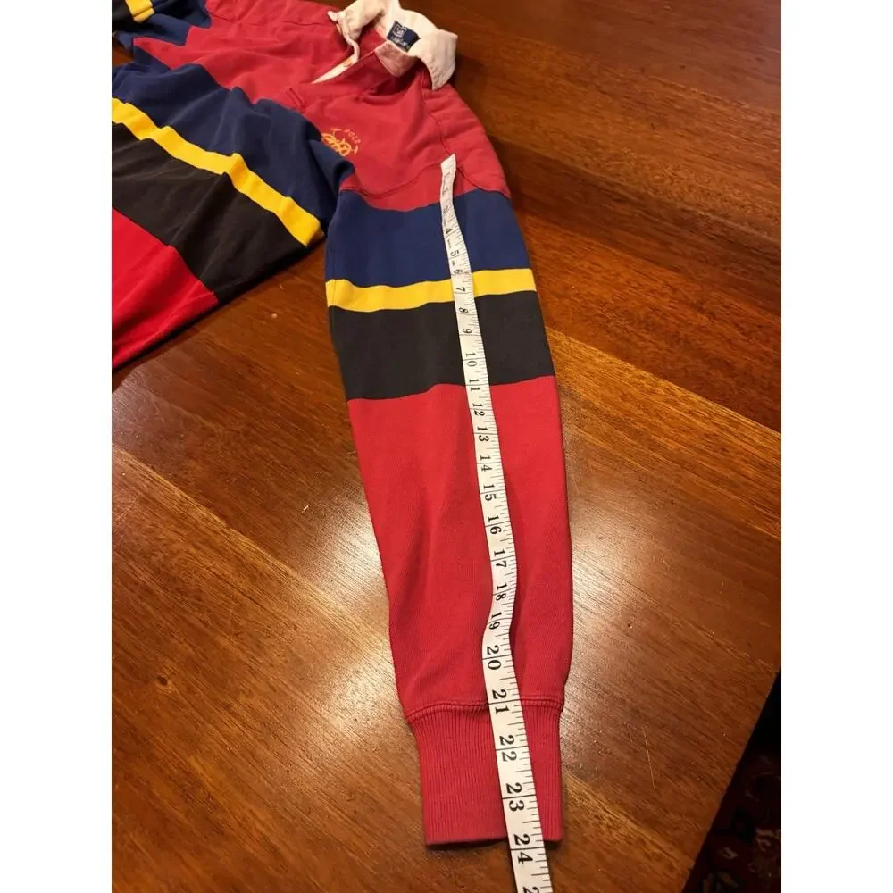 Small Vintage Polo By Ralph Lauren Padded Rugby Shirt Embroidered Crest Repaired